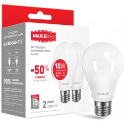 Набор LED ламп Maxus 2-LED-562-P A60 10W 4100K 220V E27